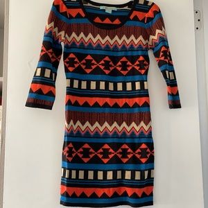 Bold Pattern Sweater Dress